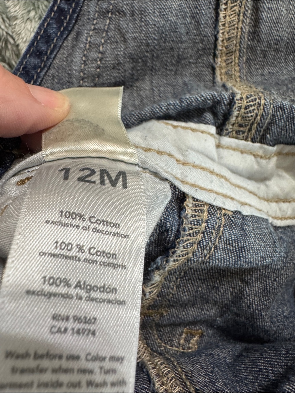 OshKosh B'gosh Indigo Denim Short Overalls for Kids 12M - Picture 15 of 15